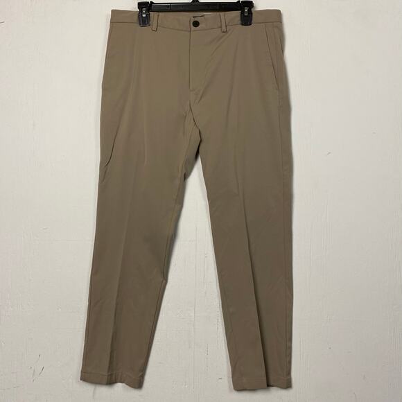 Theory Men's Zaine Neoteric Slim-Fit Tan Chino Pants Size 36 - Picture 1 of 8